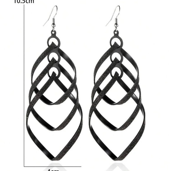 New layered geometric drop earrings - Picture 2 of 3